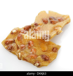 Peanut Brittle On White Background Stock Photo
