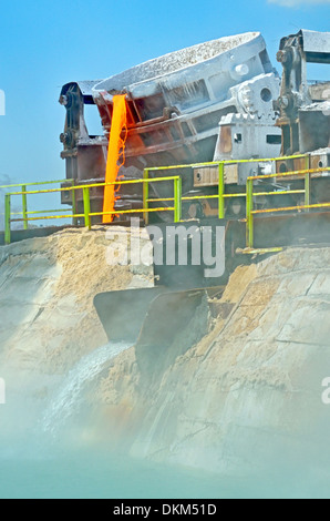 Steel buckets to transport the molten metal inside of plant Stock Photo