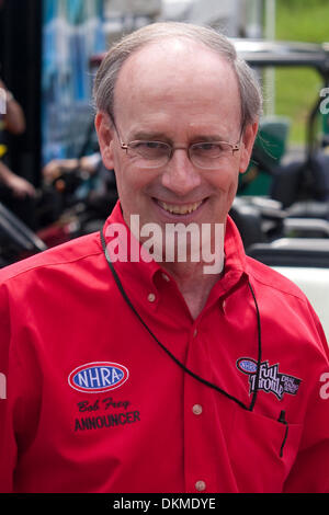 May 15, 2009 - Bristol, Tennessee, U.S - 15 May 2009: NHRA announcer Bob Frey walking around the pits. Thunder Valley Nationals were held at Bristol Dragway in Bristol, Tennessee. (Credit Image: © Alan Ashley/Southcreek Global/ZUMApress.com) Stock Photo