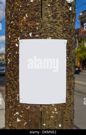 Blank post on a wood post with space for copy Stock Photo