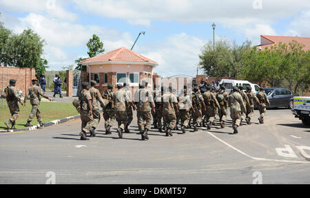 QUNU, SOUTH AFRICA: The South African Army works on preperations for former President Nelson Mandela State Funeral on December 7, 2013 outside his home in Qunu, South Africa. The Father of the Nation, Nelson Mandela, Tata Madiba, passed away quietly on the evening of December 5, 2013 at his home in Houghton with family. Credit:  Gallo images/Alamy Live News Stock Photo