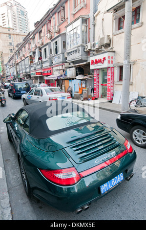 Porsche carrera 4S car on street in Shanghai, China Stock Photo