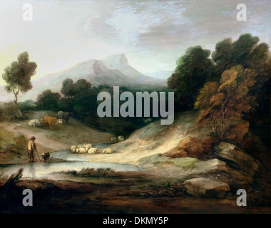 Landscape with Shepherd and Flock 1784 Thomas Gainsborough 1727 - 1788 English Stock Photo
