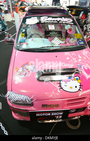 Car modified with Hello Kitty theme at KL International 