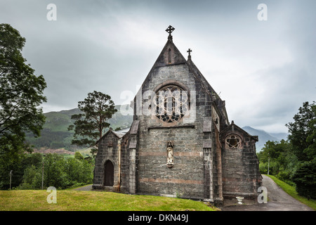 Glenfinnan Church at Lochaber in the Highlands of Scotland. Stock Photo