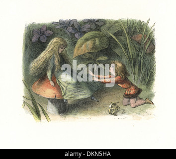Elf prince rejected by a fairy on a toadstool. Stock Photo