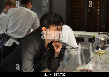 Sandia Chang, creator and restaurant manager of Bubbledogs, a fashionable London restaurant Stock Photo