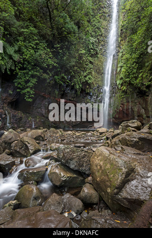 Waterfall 25 springs, Rabacal, Madeira, Portugal, Europe Stock Photo