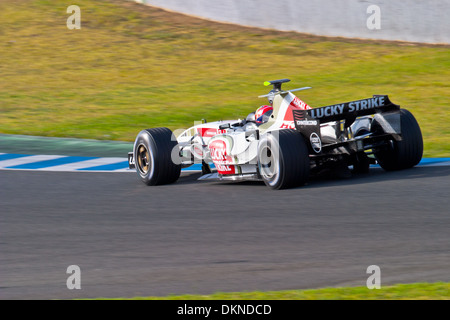 Enrique Bernoldi of Bar Honda F1 races on training session Stock