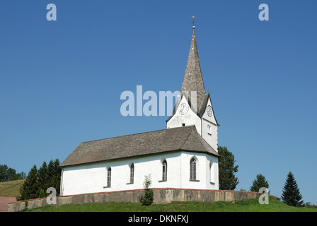 Church of St. Stephan in Genhofen near Stiefenhofen in Oberallgau from the 15th Century. Stock Photo