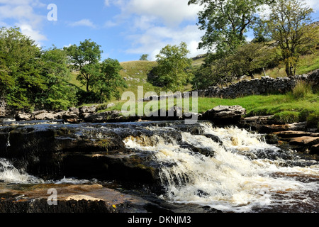 Water cascading above Thornton Force, Ingleton, Yorkshire Dales National Park, England Stock Photo