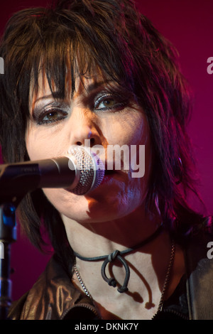 Joan Jett and the Black Hearts perform with Alt-J, Capital Cities, Ms Mr and more at Electric Christmas in Sacramento Stock Photo