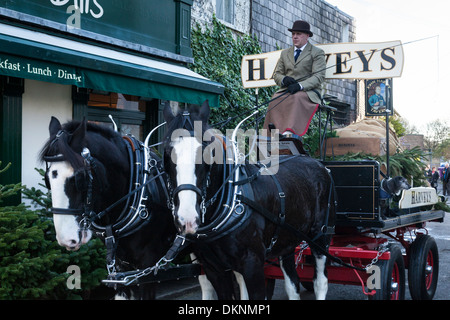 Harveys Brewery Dray, Christmas Season, Lewes, Sussex, England Stock Photo