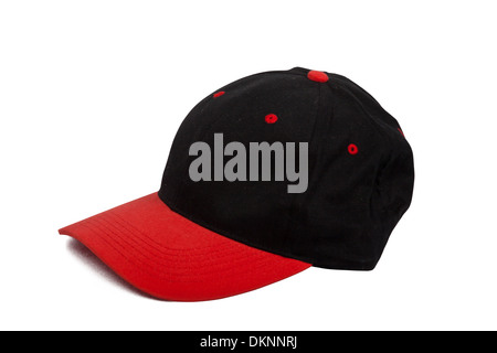 baseball cap with black and red colors Stock Photo