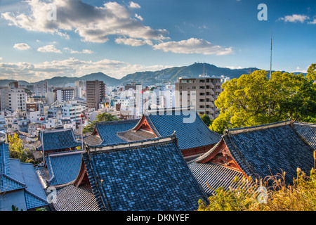 Temple rooftops in Nagasaki, Japan. Stock Photo