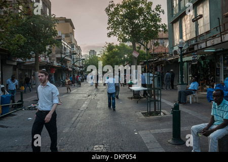 Israel. The old Levinski street in Tel-Aviv, now a slum populated by African immigrants and refugees. Stock Photo