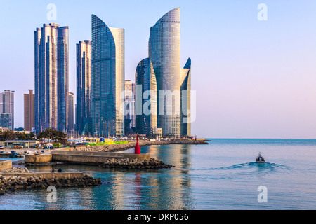 Busan, South Korea cityscape in the Haeundae District. Stock Photo