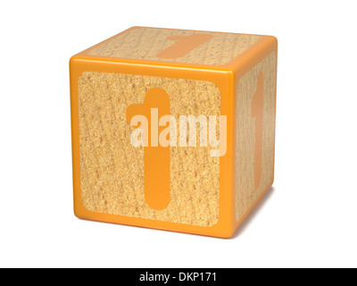 Number 1 - Childrens Alphabet Block. Stock Photo