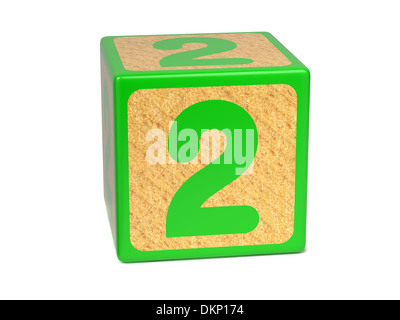 Number 2 - Childrens Alphabet Block. Stock Photo