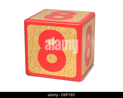 Number 8 - Childrens Alphabet Block. Stock Photo