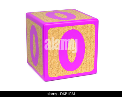 Number 0 - Childrens Alphabet Block. Stock Photo