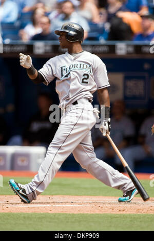 June 29, 2011; Oakland, CA, USA; Florida Marlins shortstop Hanley Ramirez  (2) at bat against the Oakland Athletics during the fourth inning at the  O.co Coliseum. Florida defeated Oakland 3-0 Stock Photo - Alamy