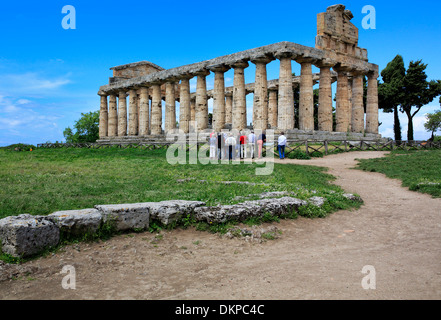 Temple of Athena (500 BC), Paestum, Campania, Italy Stock Photo