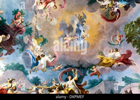 Ceiling painting, Royal Palace of Caserta, Campania, Italy Stock Photo