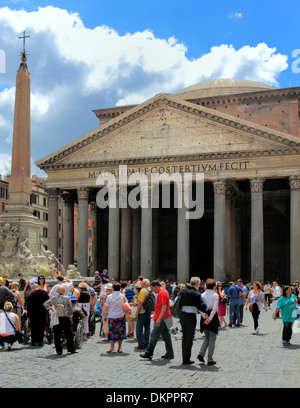 Portico of Pantheon, Piazza della Rotonda, Rome, Italy Stock Photo