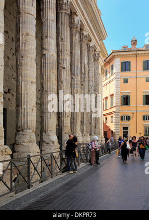 Temple of Hadrian (145), Piazza di Pietra, Rome, Italy Stock Photo