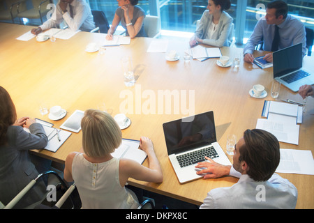 Business people sitting in meeting Stock Photo