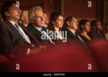 Serious theater audience Stock Photo