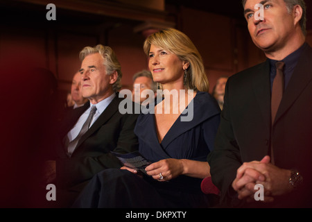 Attentive theater audience Stock Photo