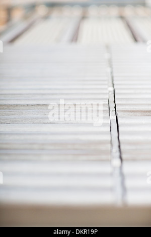 Close up of conveyor belt in factory Stock Photo