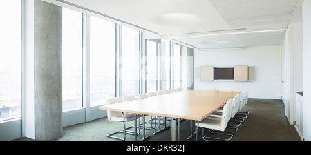 Empty meeting table in office Stock Photo