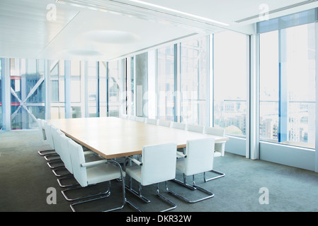 Empty meeting table in office Stock Photo