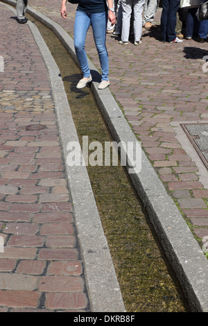 Freiburg im Breisgau Freiburger Bächle water channel in old town Stock Photo