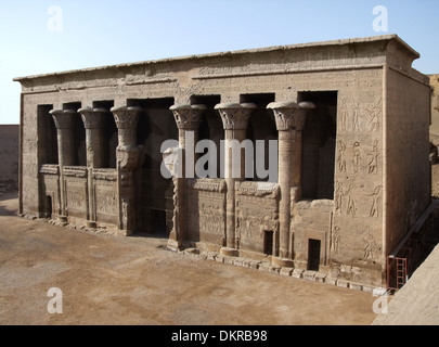 sunny scenery includeing the Chnum temple of Esna in Egypt Stock Photo