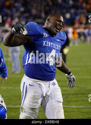 Nov. 28, 2009 - Lexington, Kentucky, USA - Kentucky's Micah Johnson showed his frustration as he left the field as  Tennessee defeated Kentucky 30-24 on Saturday November 28, 2009 in Cancun, Mexico. Photo by Mark Cornelison | Staff. (Credit Image: © Lexington Herald-Leader/ZUMApress.com) Stock Photo