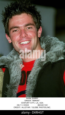 Nov. 28, 2000 - CENTURY CITY, LA, USA - MARK BARRY.SINGER ''BBMAK''.CENTURY CITY, LA, USA.28/11/2000.BD50C10C.CREDIT:(Credit Image: © Globe Photos/ZUMAPRESS.com) Stock Photo