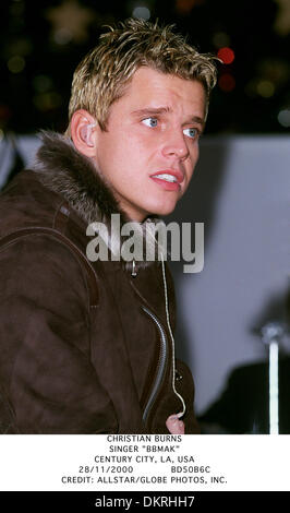 Nov. 28, 2000 - CENTURY CITY, LA, USA - CHRISTIAN BURNS.SINGER ''BBMAK''.CENTURY CITY, LA, USA.28/11/2000.BD50B6C.CREDIT:(Credit Image: © Globe Photos/ZUMAPRESS.com) Stock Photo