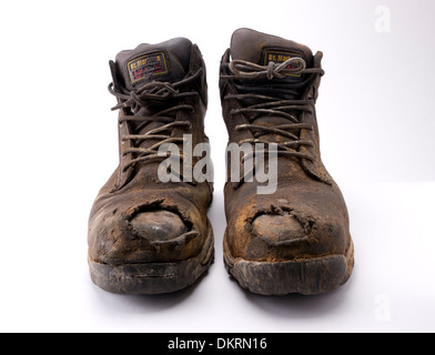 Old Working Steel Toecap Boots Stock Photo