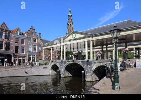 Leiden Old Town Hall Nieuwe Rijn Kornbrug Stock Photo