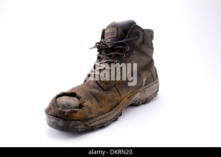 Old Working Steel Toecap Boot Stock Photo