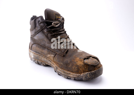 Old Working Steel Toecap Boot Stock Photo