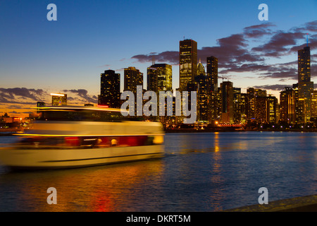 Chicago city Dusk skyline Stock Photo