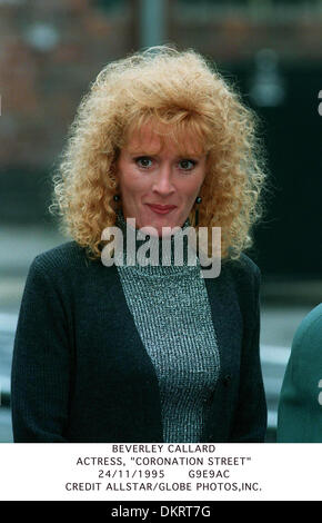 BEVERLEY CALLARD.ACTRESS, ''CORONATION STREET''.24/11/1995.G9E9AC Stock Photo