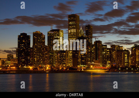 Chicago Cityscape skyline at Dusk Stock Photo