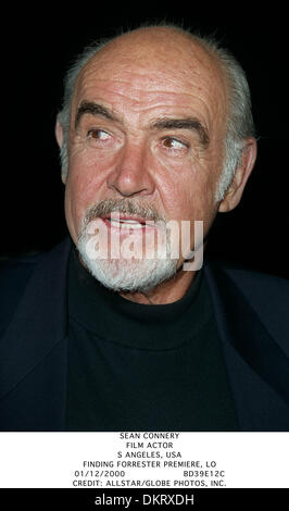 Dec. 1, 2000 - FINDING FORRESTER PREMIERE, LO - SEAN CONNERY.FILM ACTOR.S ANGELES, USA.FINDING FORRESTER PREMIERE, LO.01/12/2000.BD39E12C.CREDIT:(Credit Image: © Globe Photos/ZUMAPRESS.com) Stock Photo