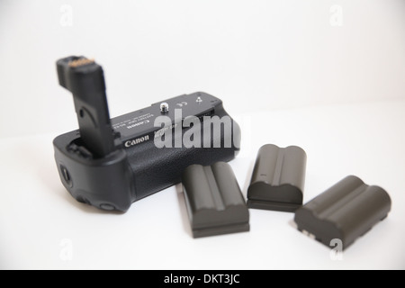 canon dslr vertical grip with batteries Stock Photo